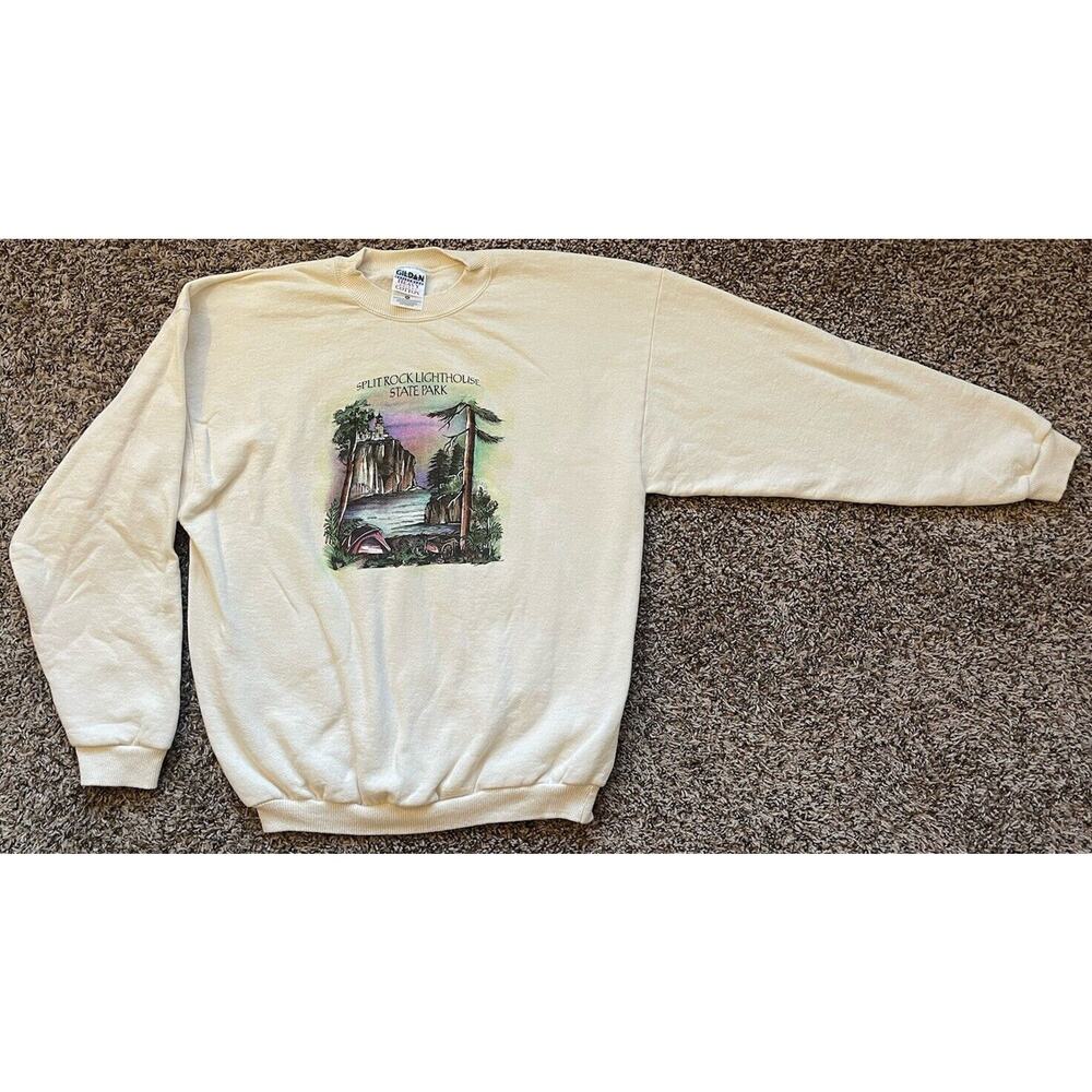 Vintage Gildan Split Rock Lighthouse State Park Crewneck Sweatshirt Size XL